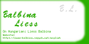 balbina liess business card